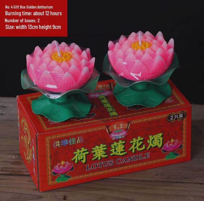 Lotus Lamp Candles: Red Floating Votive Lotus Candles Gift Box