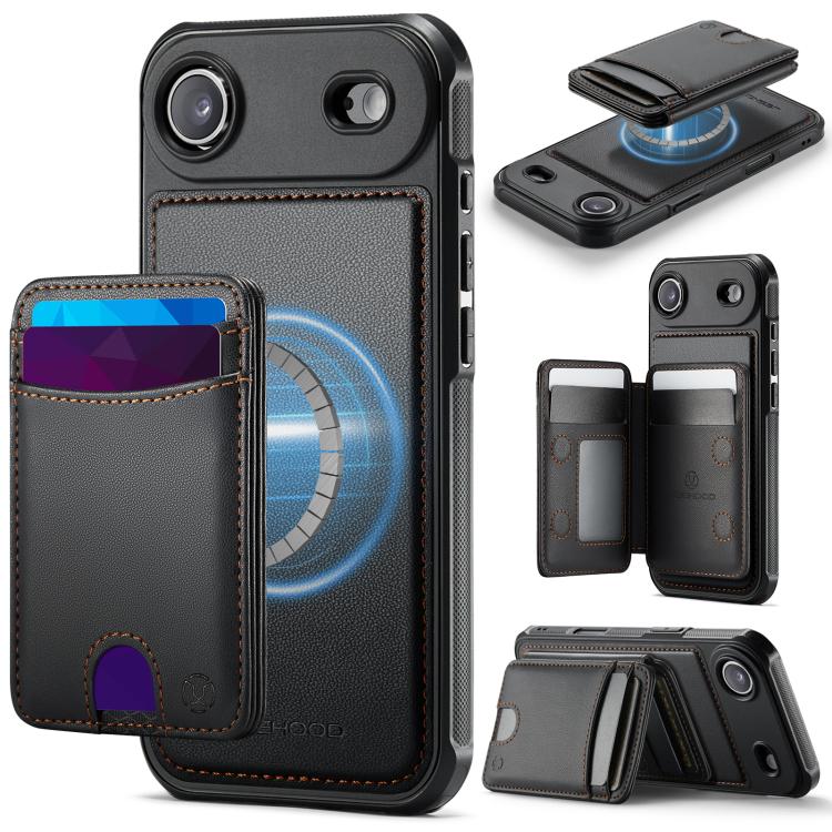 JEEHOOD J10 Flip Card Bag MagSafe Split RFID Leather Phone Case