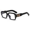 Trendy Luoxin personalized glasses classic fashion box retro men and women big face big black frame flat light anti-blue myopia