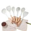 Non-Stick Silicone Kitchenware Set: Soup Ladle, Spatula, and Stir-Fry Shovel - Heat Resistant and Food-Grade Materials.