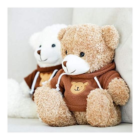 Plüschbär flauschiger Hoodie beige Kleidung Kinder Geburtstagsgeschenk