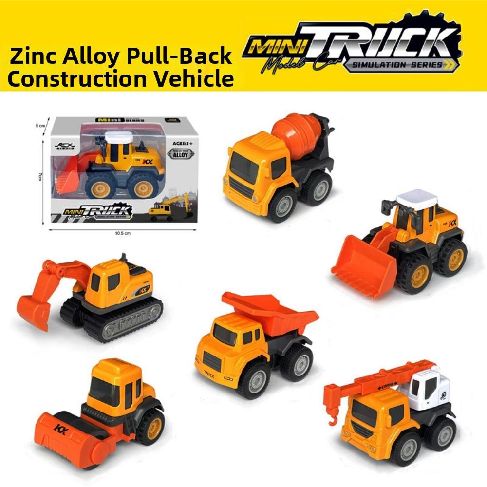 4/6pcs 2 Styles Simulation Diecast Crane Car Alloy Engineering Vehicle Toy  Children Kids Boys