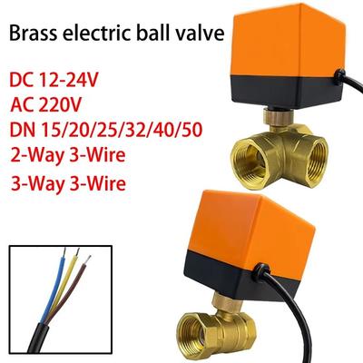 1 Buc. Electrovalvă cu 2 căi cu trei fire, actuator valvă din alamă cu control dublu, actuator electric durabil pentru valvă cu bilă
