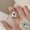 Korean Retro Geometric 925 Silver Plated Open Ring for Women