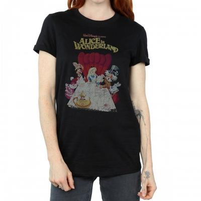 Damen-/Damenposter-Boyfriend-T-Shirt aus Baumwolle