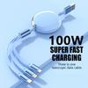 3 In 1 Retractable 100W Fast Charge Data Cable For Iphone 14 Usb Type C/Micro For Sumsung Xiaomi 13 Huawei Phone Charge Usb Cord