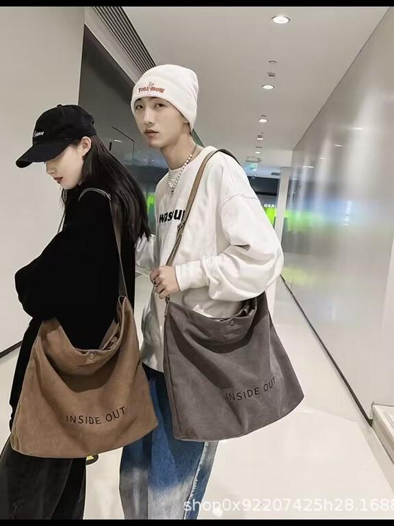 Retro 12oz Lightweight Canvas Crossbody Tote Bag