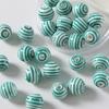Children's Multicolor Striped Ceramic Round Beads for Handmade DIY Bracelets and Accessories.