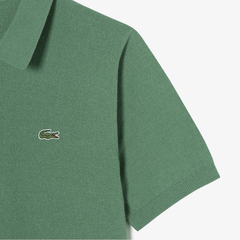 [lacoste] Men's Open Collar Short Sleeve Bouclé Sweater Polo Shirt PH374E-56G02M
