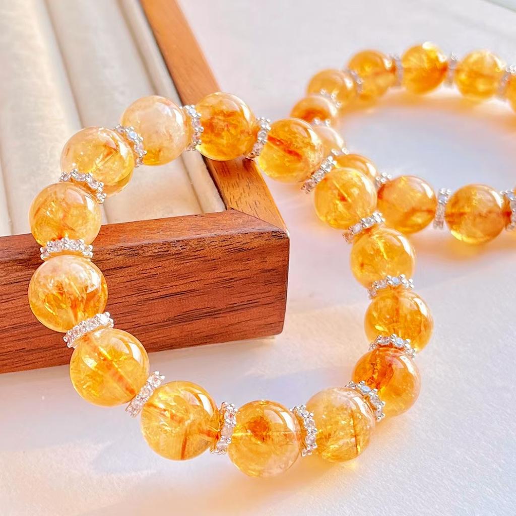12Mm High Quality Natural Citrine Design Bracelet Bracelet