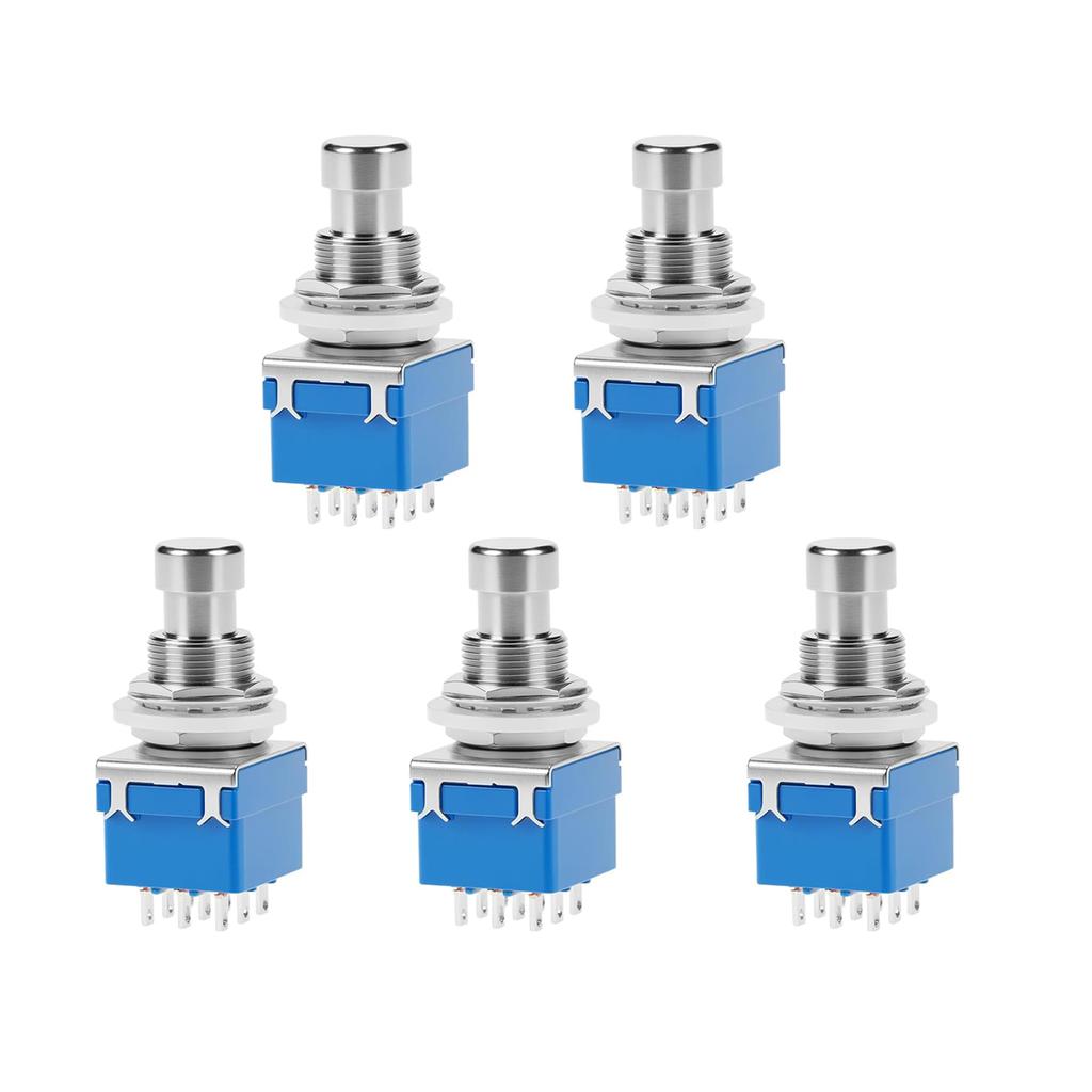 Miwayer 5/10Pcs 3PDT Footswitch Latching Stomp Switch-9 Pin True Bypass,Heavy Duty Metal for Guitar Pedal&Amplifier Replacement