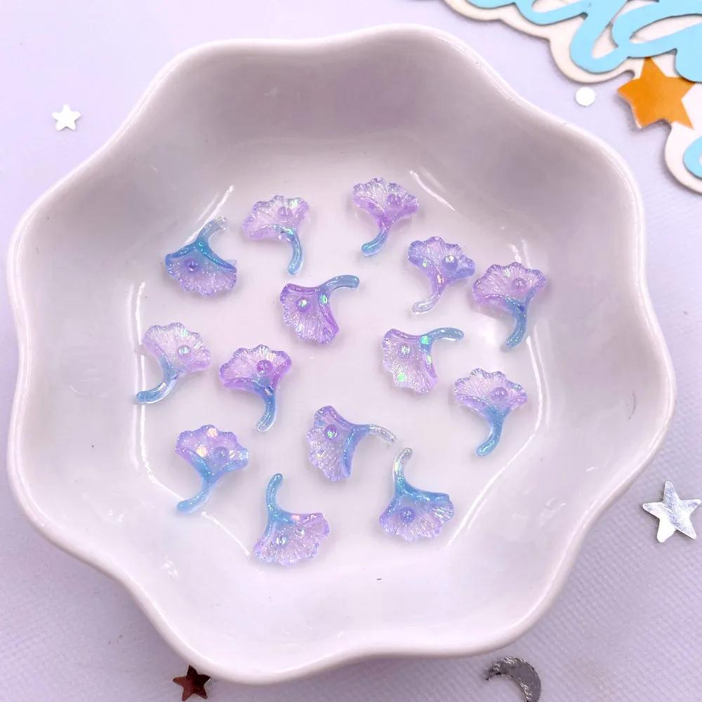 100Pcs Resin Colorful Mini Luminous Mermaid Nail Charms Glow Shell Ocean Flat Back Rhinestone Art Decor Accessorie DIY Scrapbook