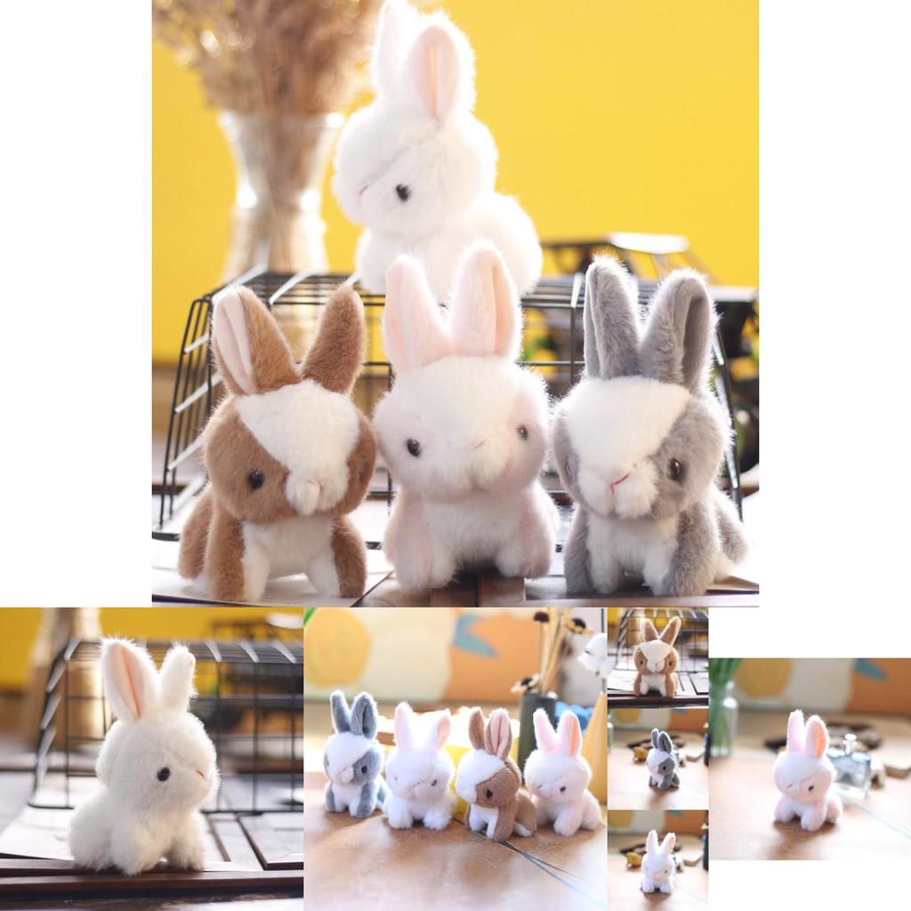 Adorable Plush Bunny Keychain Soft Stuffed Animal Toy Cute Rabbit Bag Charm