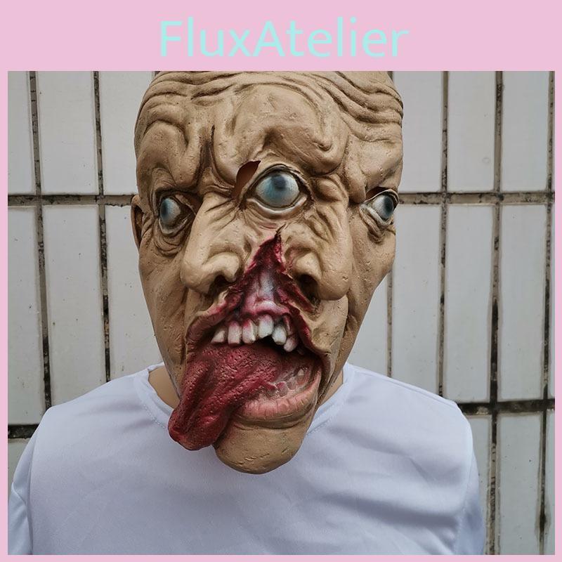 Blood Evil Resident Zombie Mask With Three Eyes For Halloween Horror Event Props