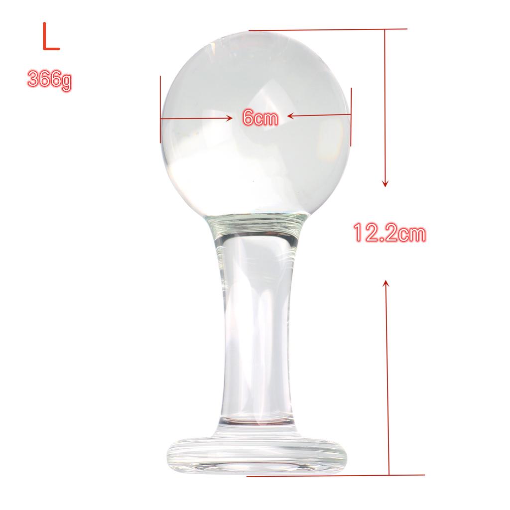 VaHpp Glass Anal Plug Round ball With handle Diameter 4.5/5.5/6cm Sex toy Anal masturbation Dilation Training Transparent Smooth
