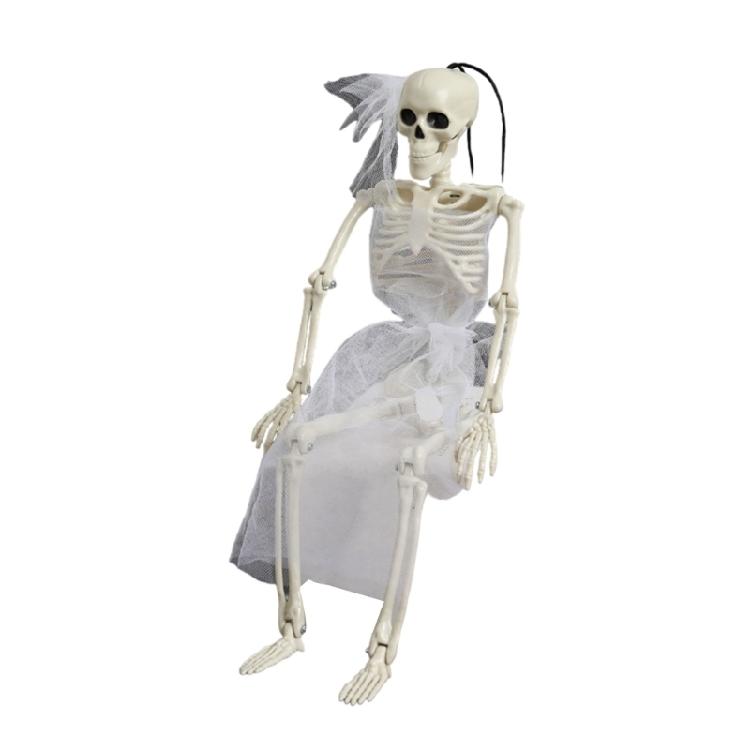 

Thrilling Halloween Party Accessory Resin Skull Statue Figurine Realistic Skeleton Shape Sculpture for Indoor Outdoors