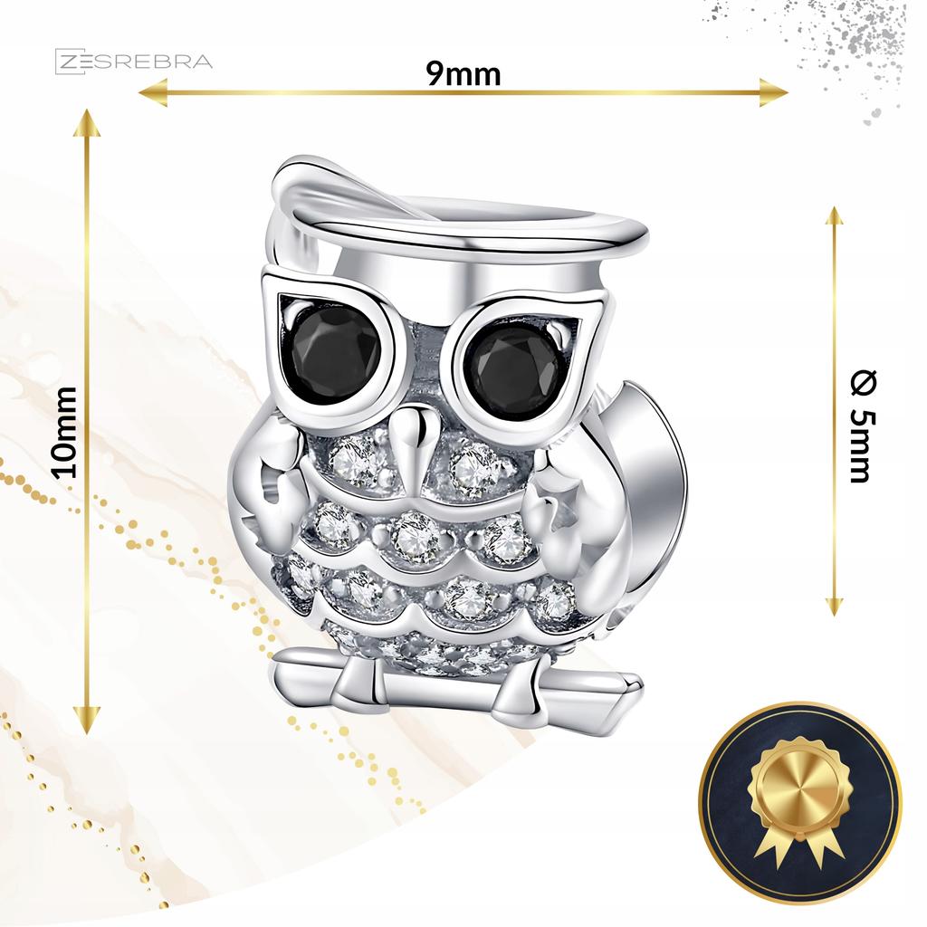 Owl Charm Pendant 925 Owl Bird Bead Charms Zirconia