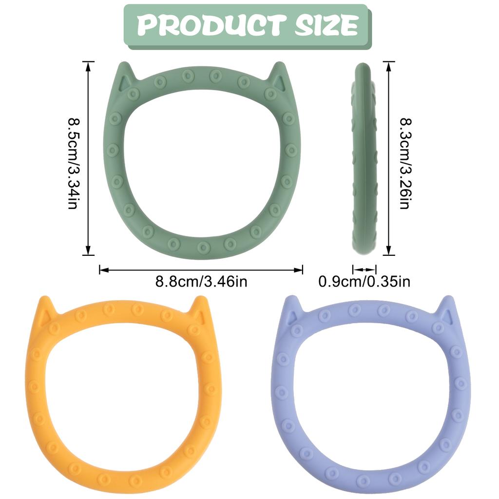 Color Kids 1Pcs Silicone Baby Teethers Ring Cute Shaped Baby Teether Toy BPA Free Molar Chewing Toy Soothing Baby Accessories