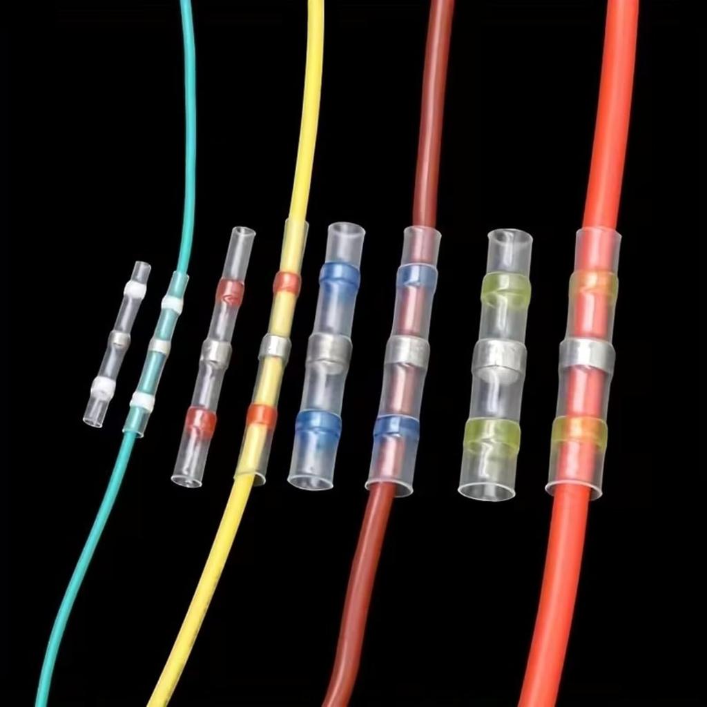 100 Stück Set Schrumpflötverbinder 25 Stück 4 Größen Schrumpfschlauch Dichtung Isolierte Elektrische Steckverbinder Hülse Kupferring
