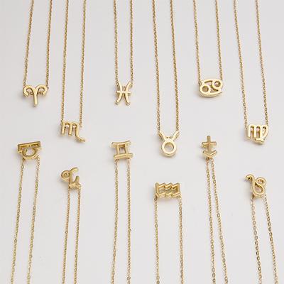 Segno zodiacale Gioielli Ciondolo Ariete Cancro Collana girocollo Leone Due colori Scorpione 12 costellazioni Ciondoli Gioielli Regali Accessori