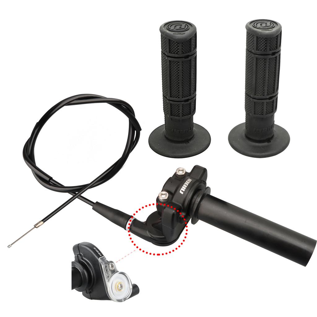 NIBBI Motocross Throttle Cable Handle Set Motorcycle 22mm 24cm Twists Handlebar Grips For Honda Yamaha Suzuki ATV Pikbike Moto