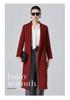 Women's Mid-Length Double-Sided Cashmere Coat - Slim Fit Korean Style Belted Trench, 100% Pure Wool for Autumn and Winter