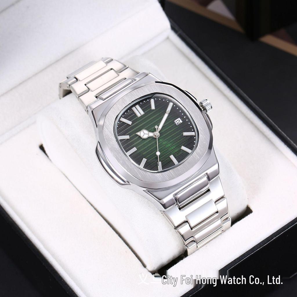 Men's Multifunctional Waterproof Quartz Watch with Steel Band and Luminous Display