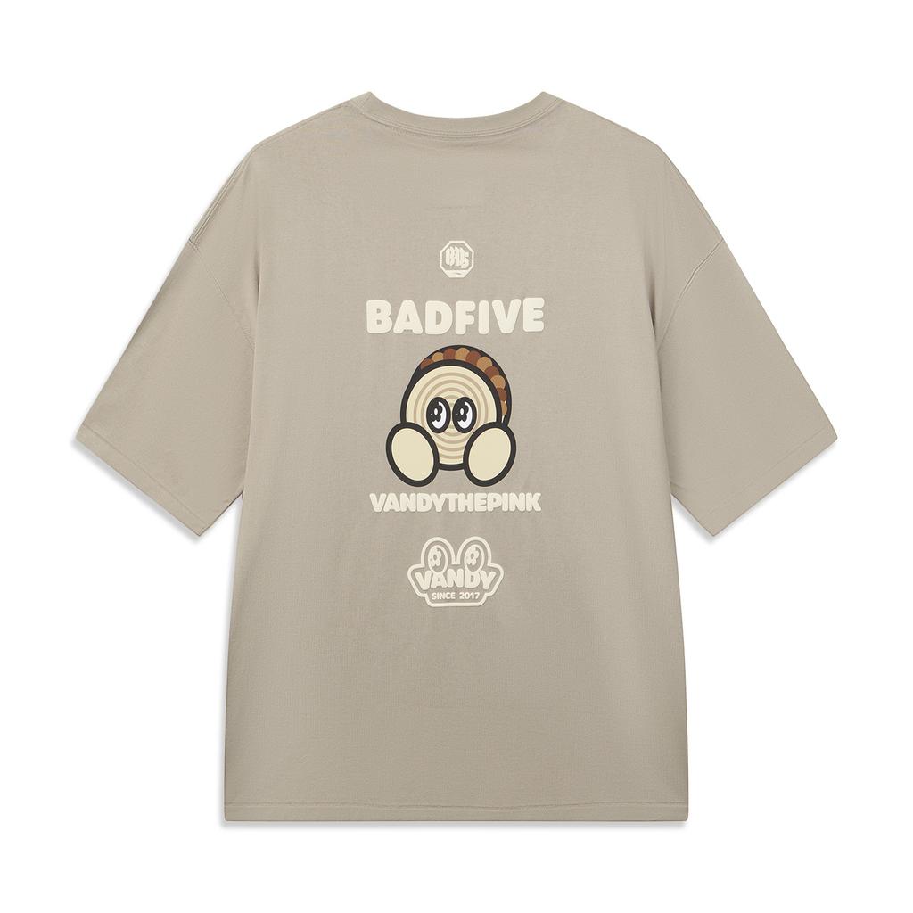 Men's T-Shirt Li-Ning Li Ning x VANDY THRPINK T Shirt Men's Rugged Brown Gray