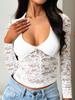 Women y2k Sexy Wind Slim Hollow Long Sleeve Tie Lace Shirt Top
