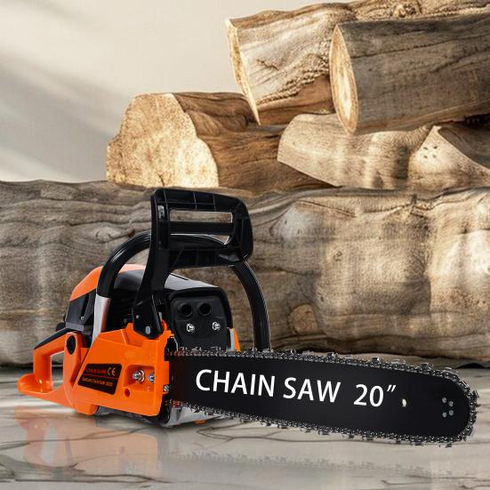20 Inch Gas Chainsaw, 58CC 2-Stroke Gas Powered Chainsaw, Handheld Cordless Chainsaw, High-Power Logging Saw for Wood Cutting and Tree
