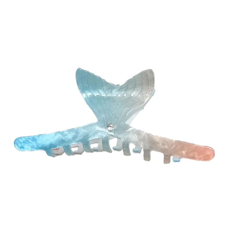 Multicolor Acetate Hair Claw Clip With Fish Tail Design Nonslip Hair Clip For Women Beach Vacation Hair Accessories