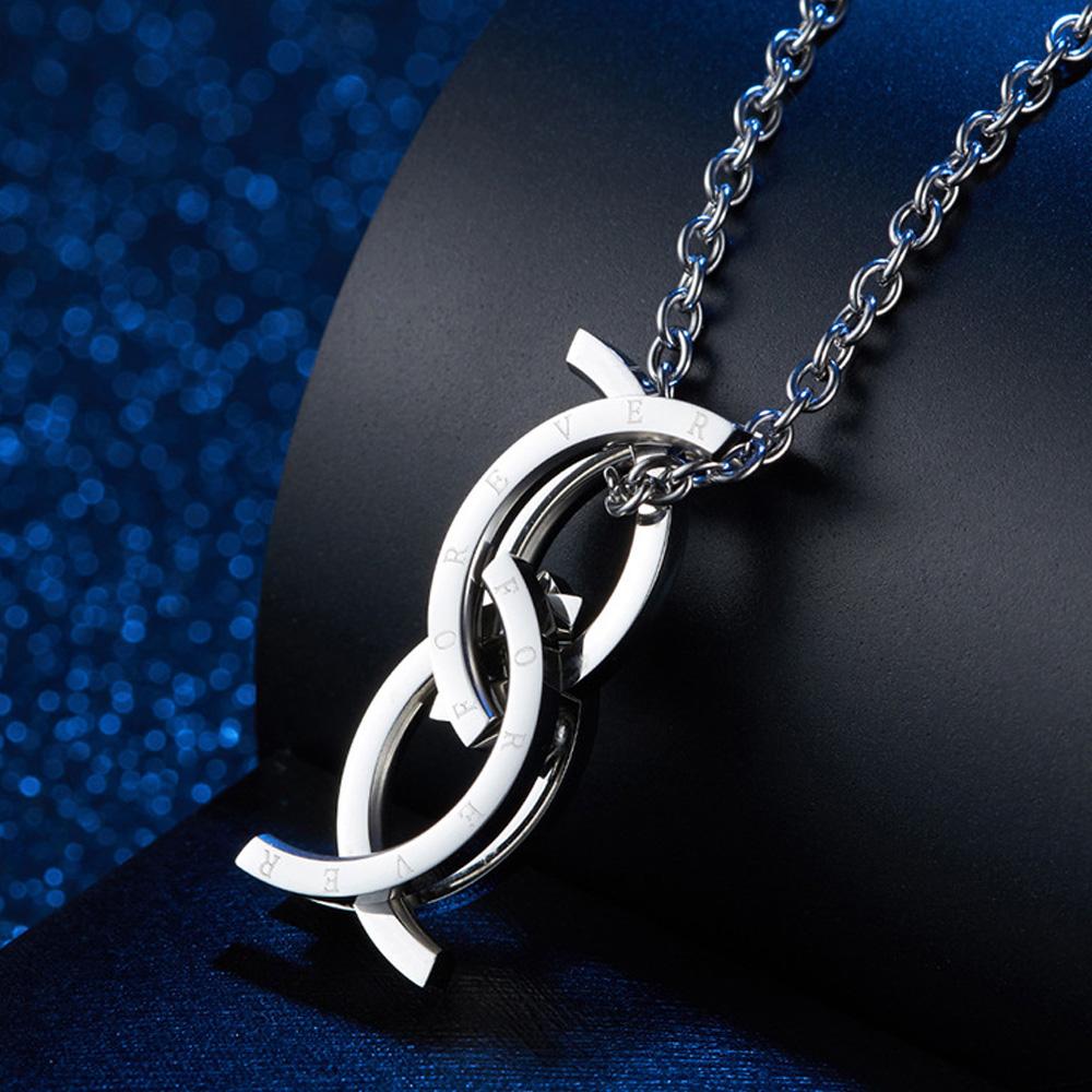 

Punk Kiss Fish Deformed Letter Ring for Men Women Pendant Creative Foldable Retractable Stainless Steel Necklace Jewelry Gift 11 золотий