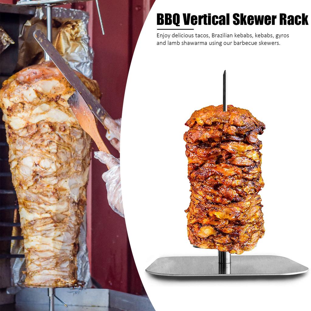 Vertical Skewer for Barbecue Grill Vertical Barbeque Grilling Rack for Meat Steak Whole Chicken