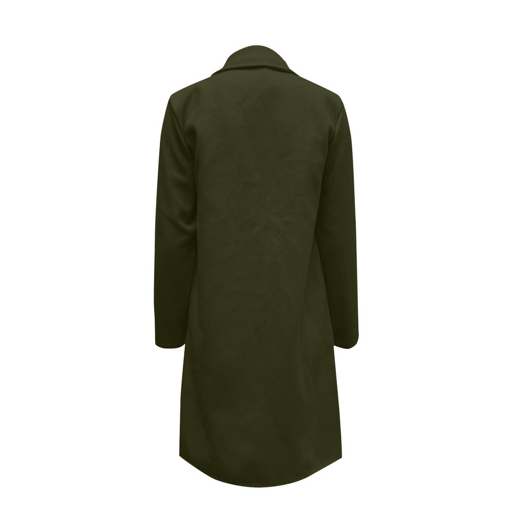 Damenmode Lässiger Wollmantel Einfarbig Lang