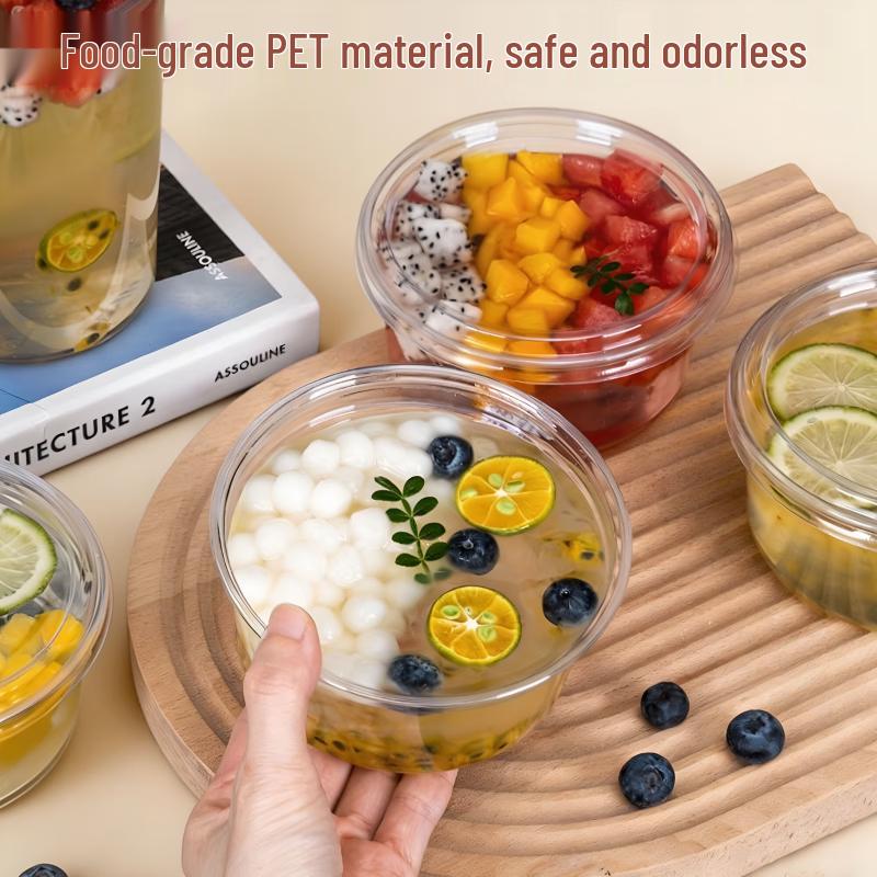 Disposable Ice Jelly Dessert Bowls with Lids