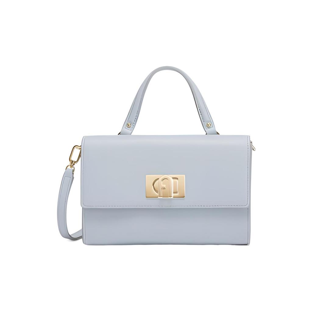 New Furla 1927 Collection Textured Leather Hobo Bag, Handbag, Shoulder Bag, Crossbody Bag Mini Women's Blue WE00235-ARE000-AR300