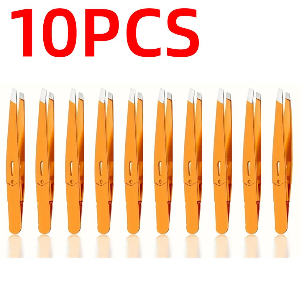 1/3/5/10 STÜCKE Augenbrauenpinzetten Edelstahl Schräge Pinzetten Professionell zum Trimmen von Augenbrauen und Wimpern Bartentfernung Orange