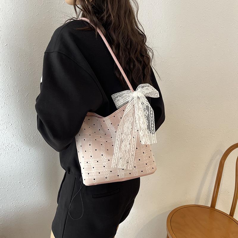 Women's Bag Bucket Bag Niche Underarm Bag Women's New Handbag Lace Shoulder Bag