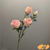 Retro French-Style Scorched Edge Rose Bouquet, Handheld Fake Flower for Wedding or Living Room Arrangement