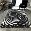 Spiral Black-and-white Vortex Rug Floor Mat for Living Room or Bedroom Soft and Comfortable Carpet a Gift for Birthday and Holiday.ZFF0913308