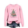 Christmas Letter Fun Print Casual Round Neck Hoodie