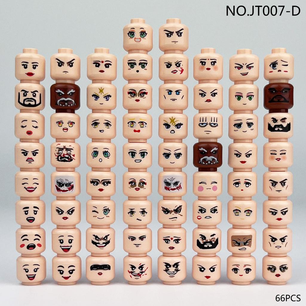 Hot 66pcs/lot Mini Figure Creativity Head Faces Laugh Cry Cute Facial Expression Blocks Construction Bricks Model Children Playthings JT007-A -B