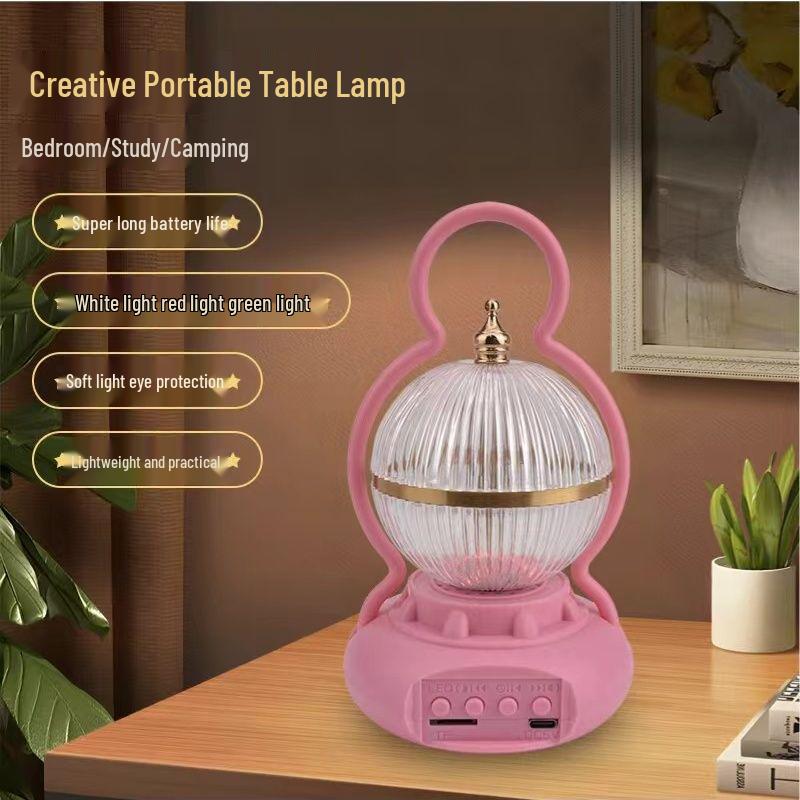 Mini Bluetooth Speaker with Seven-Color Ambient Light for Camping & Home