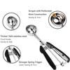 Stainless Steel Ice Cream Scoop For Baking Cookie Scoop, Trigger Release, Cookie Dough Scoop, Anti-Slip Spring-Trip Kitchen Tool