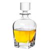 Glass Decanter with Airtight Geometric Stopper - Whiskey Decanter for Wine, Bourbon, Brandy, Liqueur, Juice, Water, and Mouthwash - Italian Lead-Free