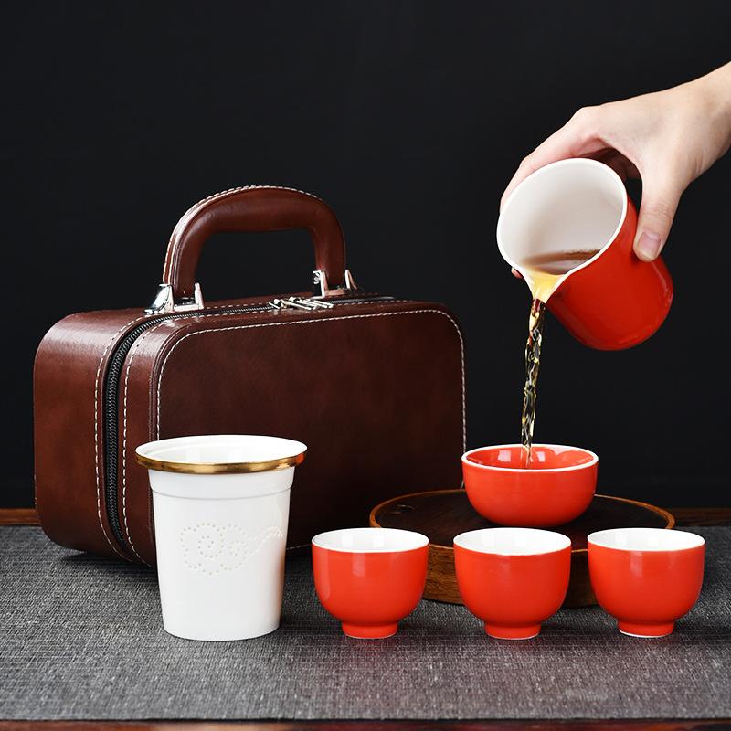 New Ceramic Travel Tea Set Portable Express Cup Company Business Annual Meeting Gift Activities