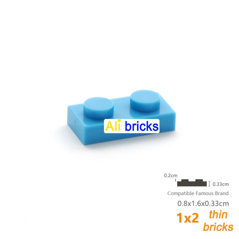 200pcs 1x2 Plate Brick Building Blocks Baseplate 3023 Accessories Bulk Parts Developing Classic MOC Brick Toys for Kids