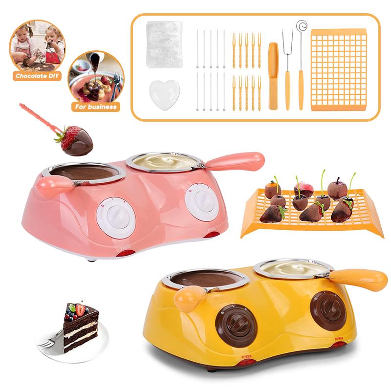 Mini Elektrischer Schokoladen-Schmelztopf Schokoladen-Fonduebrunnenwärmer Maschine Für Milchschokoladenschmelzer Einzel-/Doppeltopf