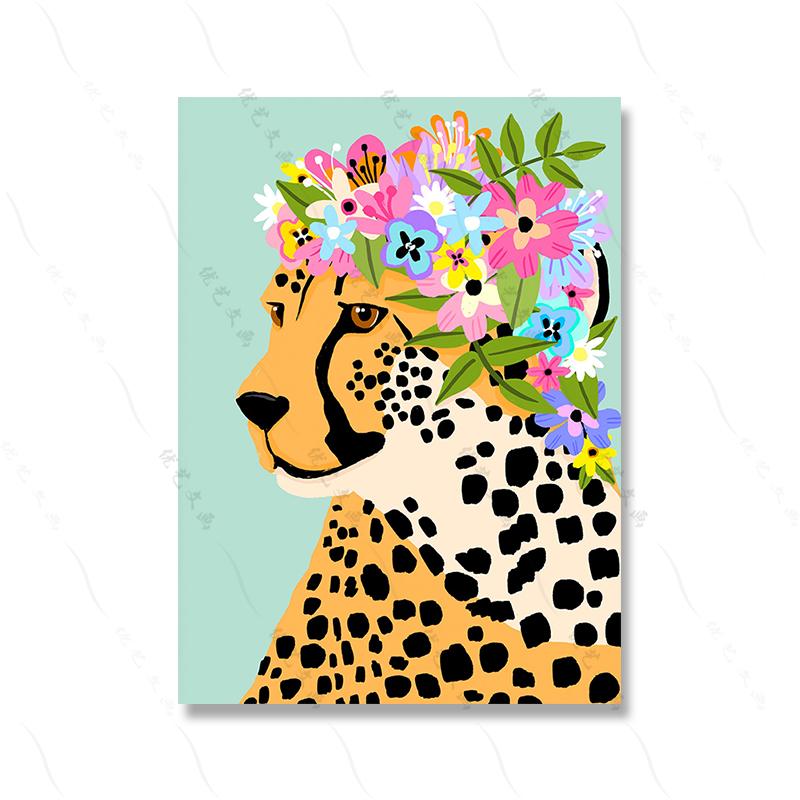 

Цветочный анималистический принт розовый спальня прихожая постер настенный декор позитивная цитата красочные картины на холсте декор кухни офис картина 30x40cm No Framed