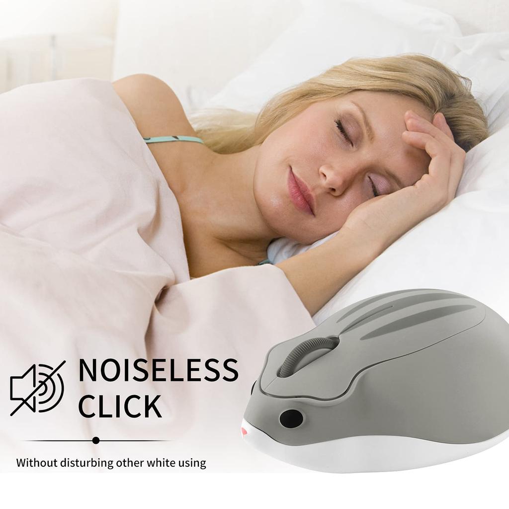 SHEYI Wireless Cute Hamster Shape USB Wireless Medium for Women and Character Compatible with and MacBooks 2.4Ghz Mouse, Mouse, Quiet,
